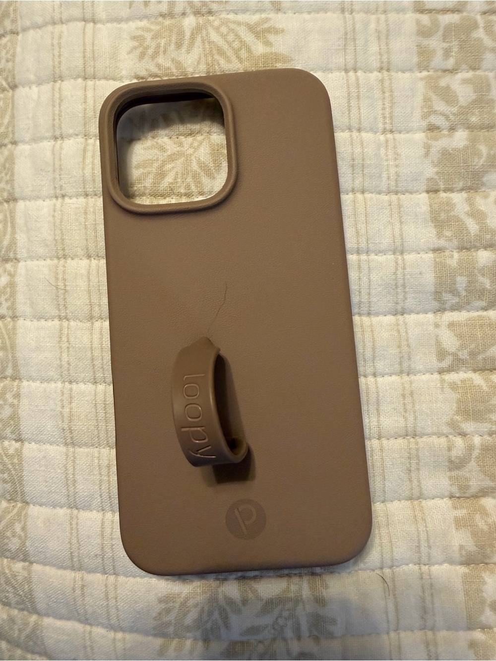 iPhone 16 pro max case - tan leather case right